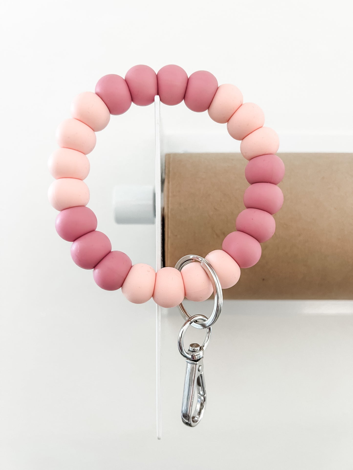 pink and blush bracelet keychain