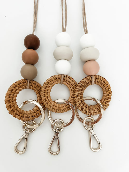 neutral rattan lanyards (3 options)
