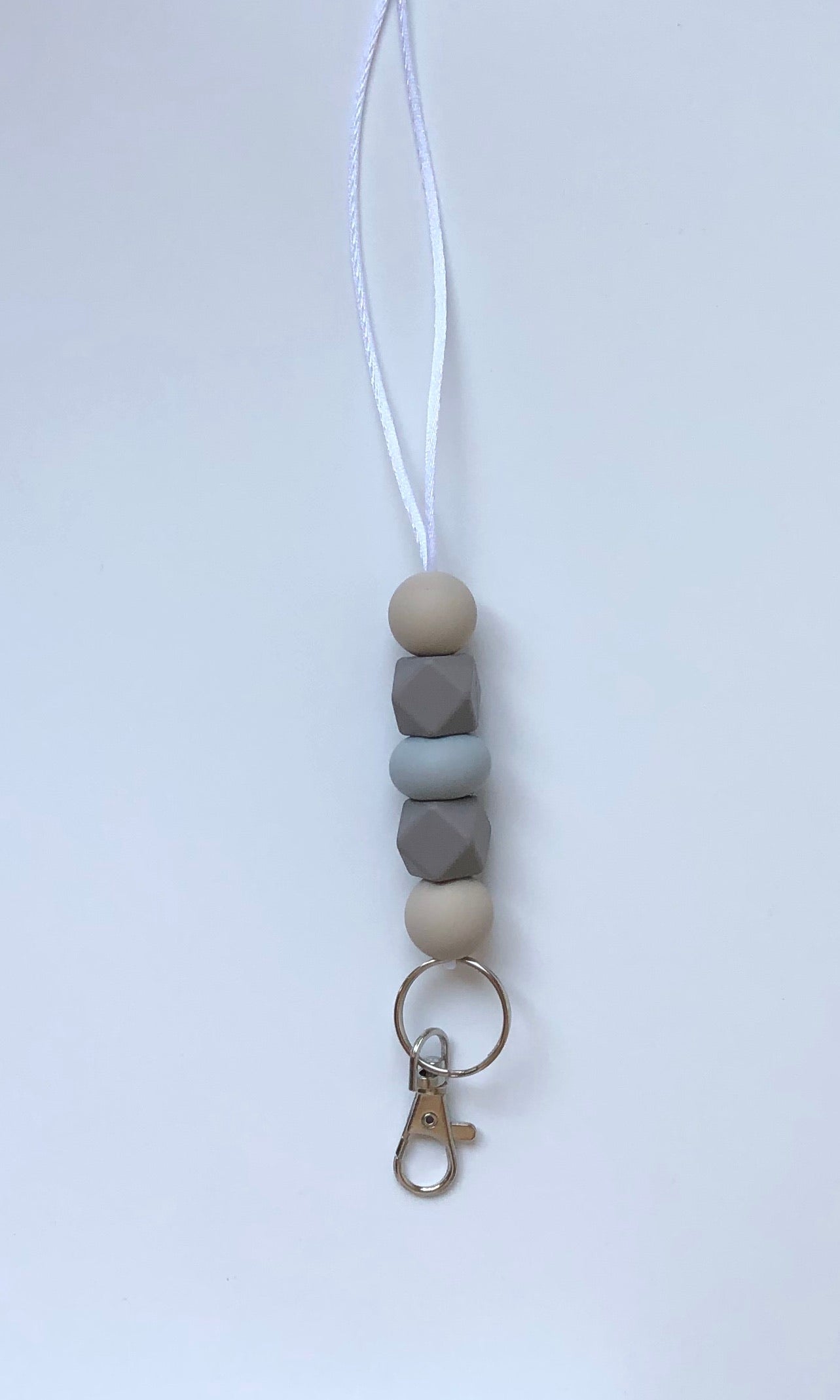 sandstone, taupe + grey lanyard