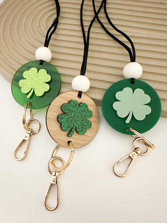 shamrock acrylic lanyard