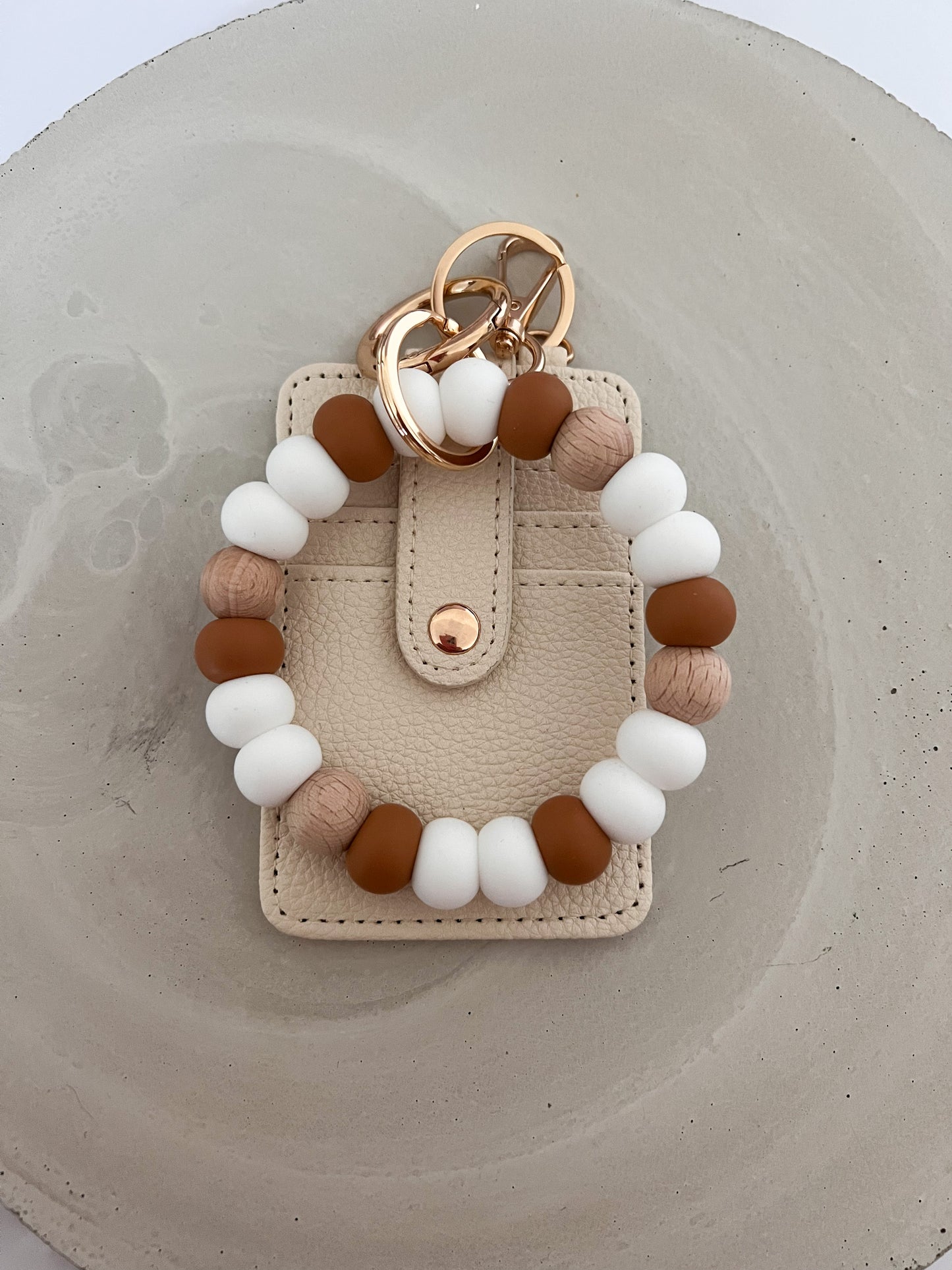 camel, white & beechwood bracelet keychain (on its own or bundle)