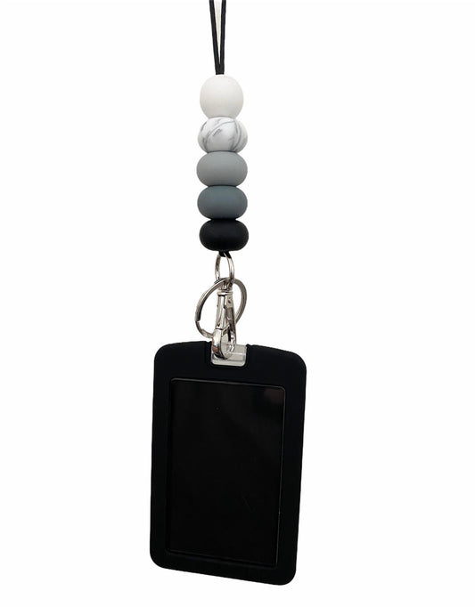 teacher golz // white to black ombré teacher lanyard