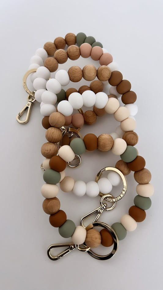 matching bracelet keychains // sage, blush, caramel brown, ivory and multi color (READY TO SHIP)