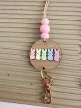 5 peep wooden lanyard (especially elementary inspired)