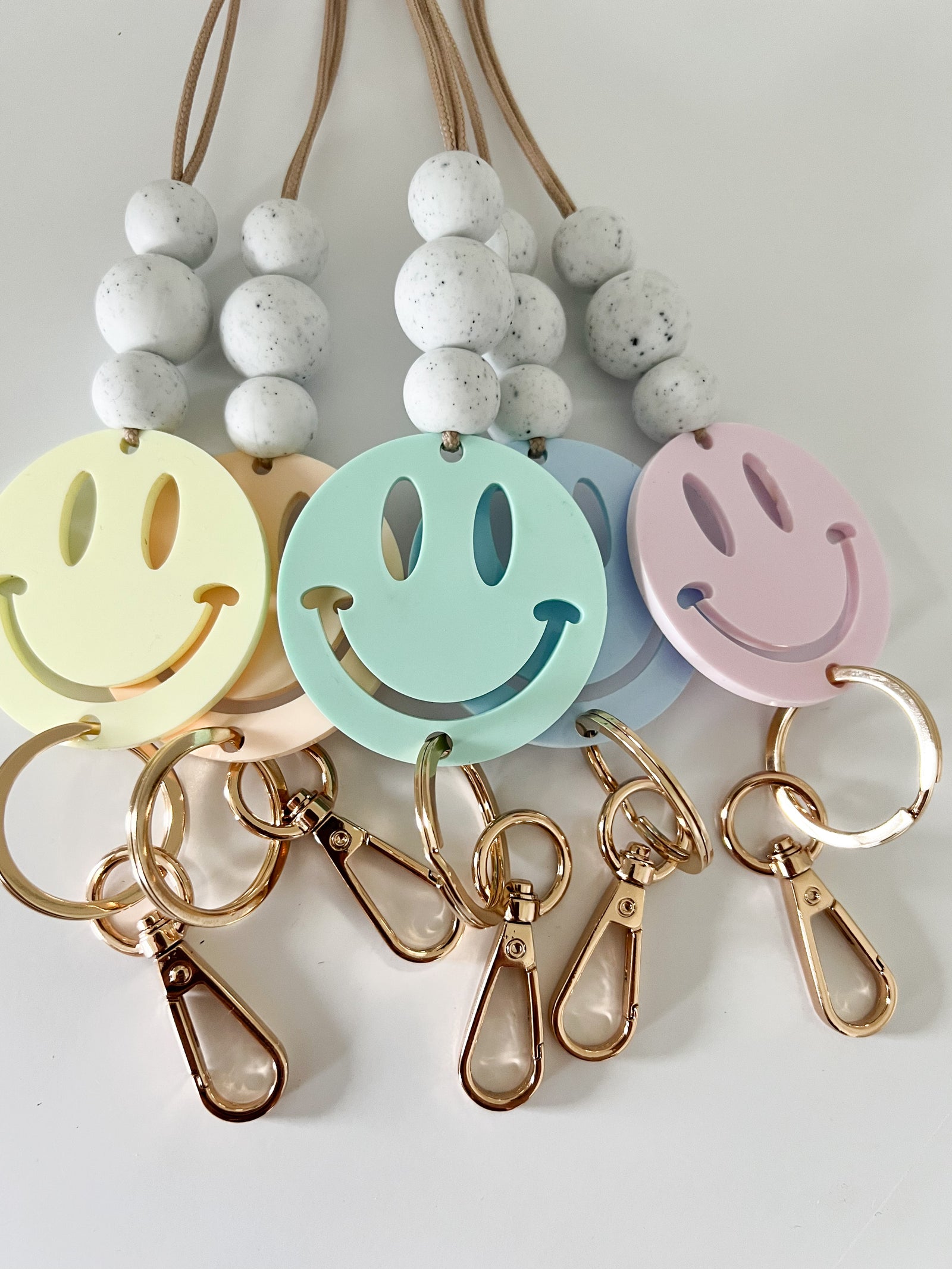 teacher appreciation acrylic smiley lanyard