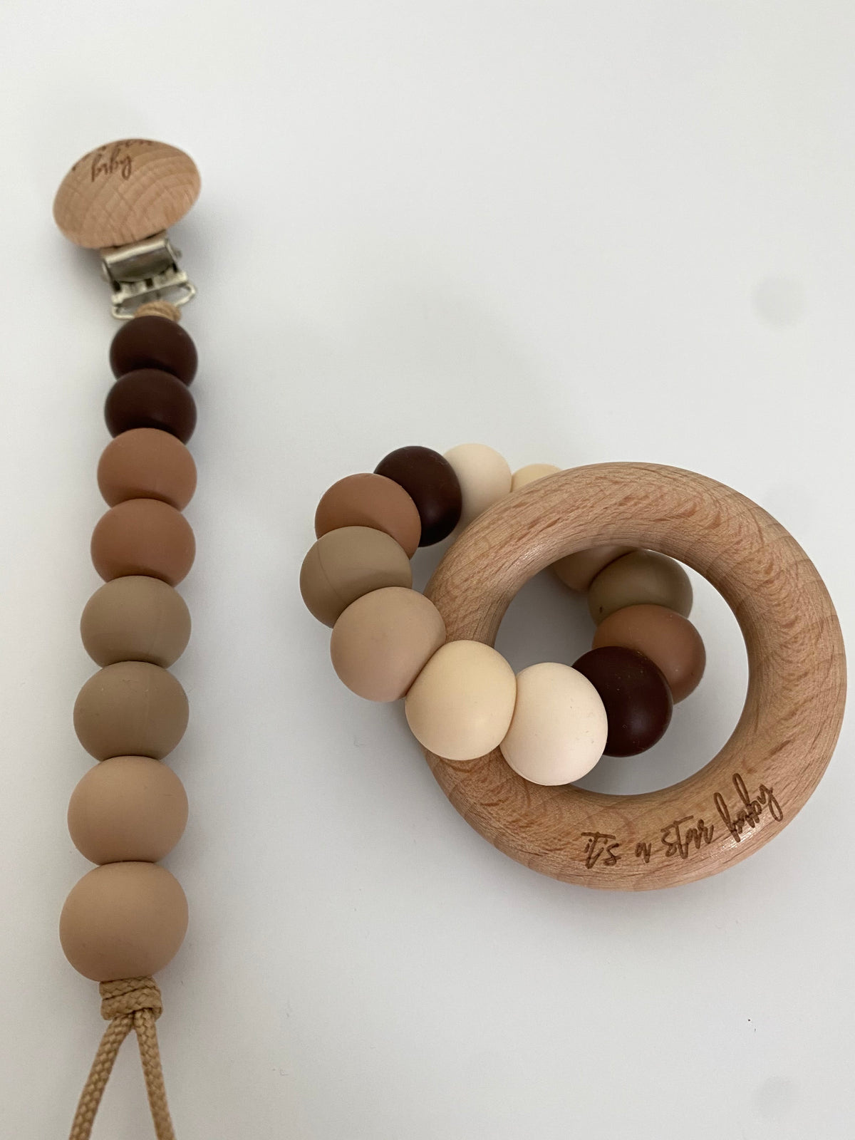 equality // pacifier clip + teether