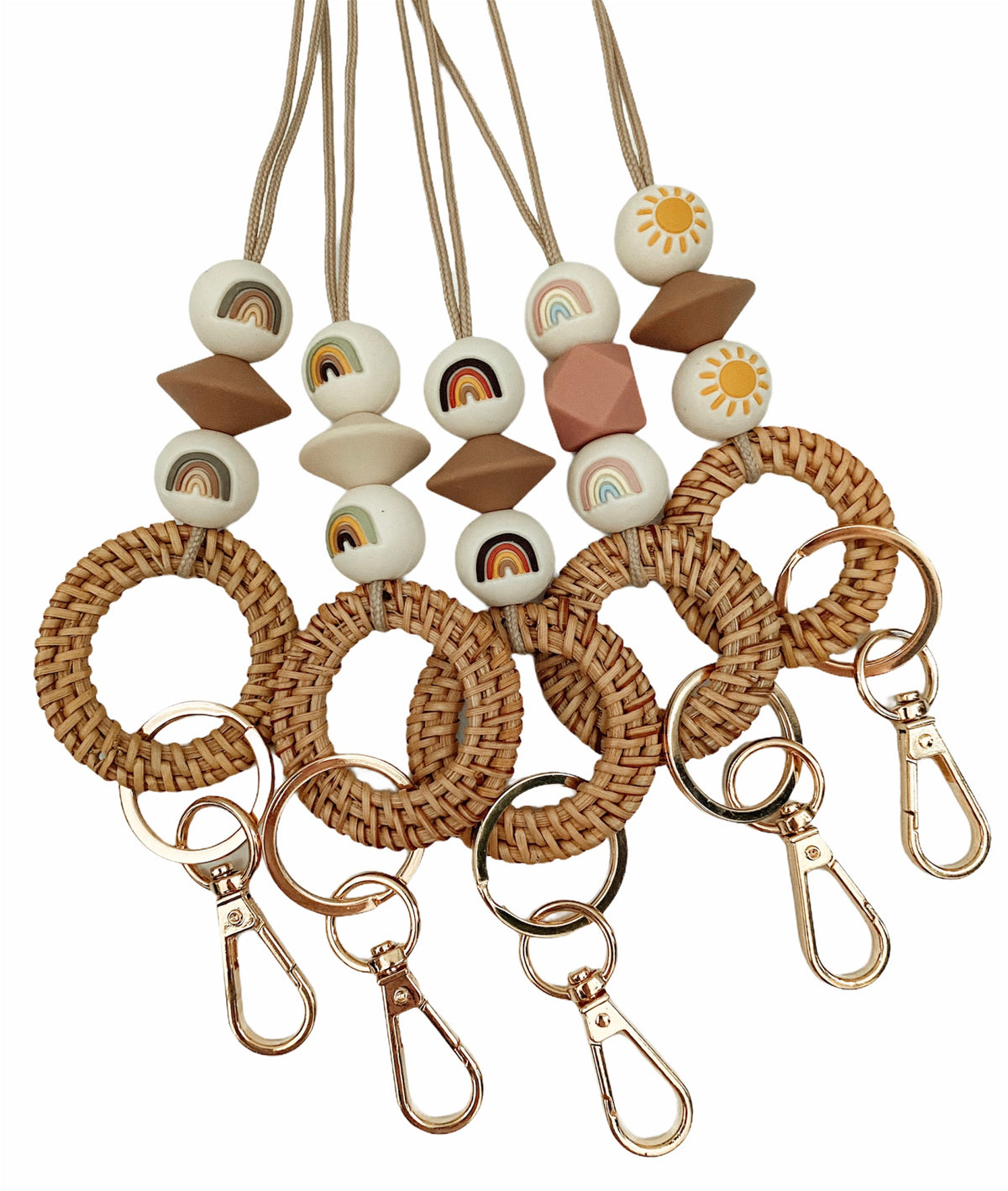rattan rainbow + sunshine lanyards (5 color ways) PREORDER (ship date August 9th)